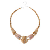 Jay King Sterling Silver Multicolor Banded Agate Necklace 18" Indonesia